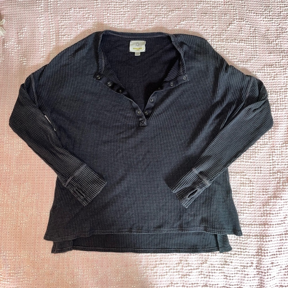 Aerie waffle knit long sleeve henley